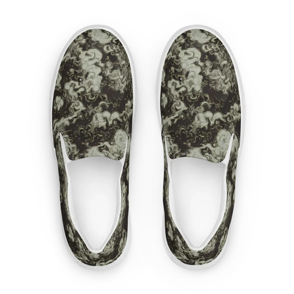 Eclipse Swirl on Women's Slip-On Canvas Shoes — Front