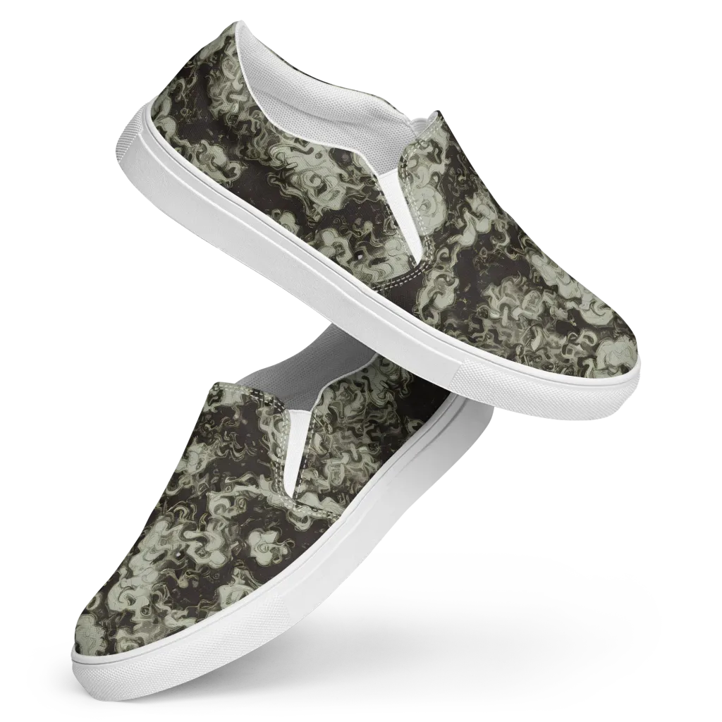 Eclipse Swirl on Women's Slip-On Canvas Shoes — Front