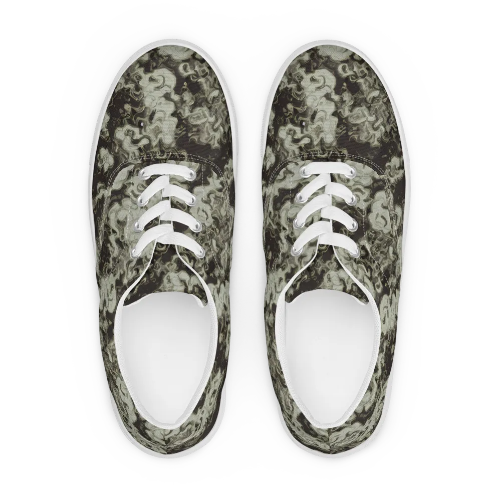 Eclipse Swirl on Men's Lace-Up Canvas Shoes — Front
