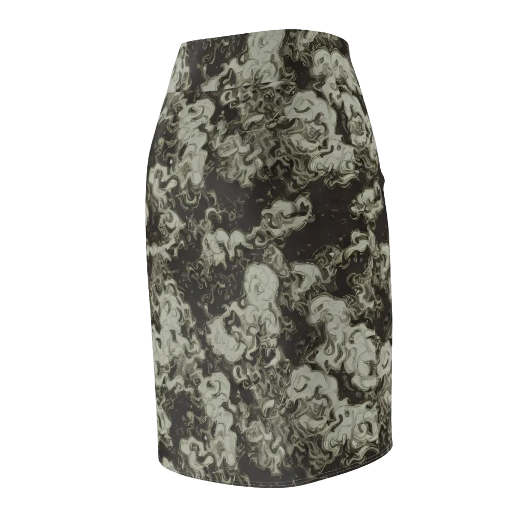Eclipse Swirl on Pencil Skirt — Back Side