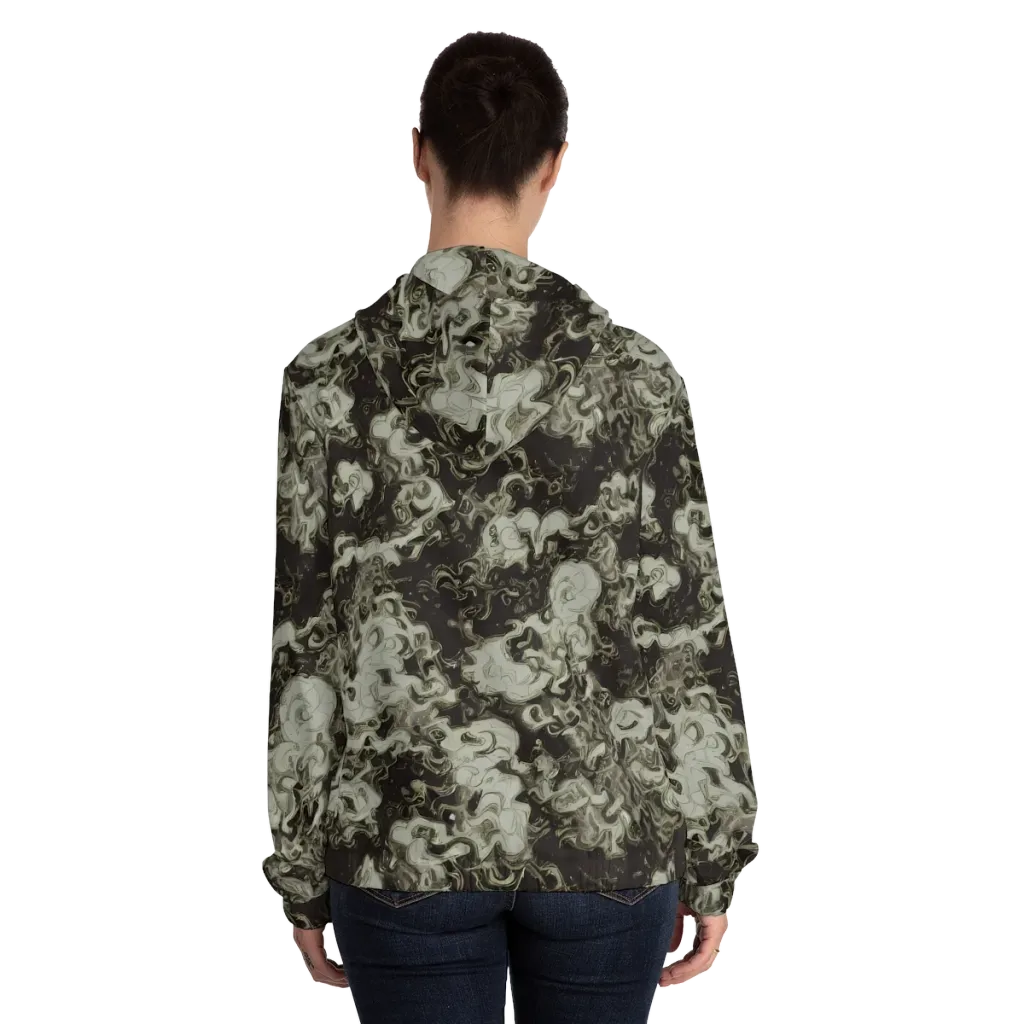 Eclipse Swirl on Women's Full-Zip Hoodie — Back On Person