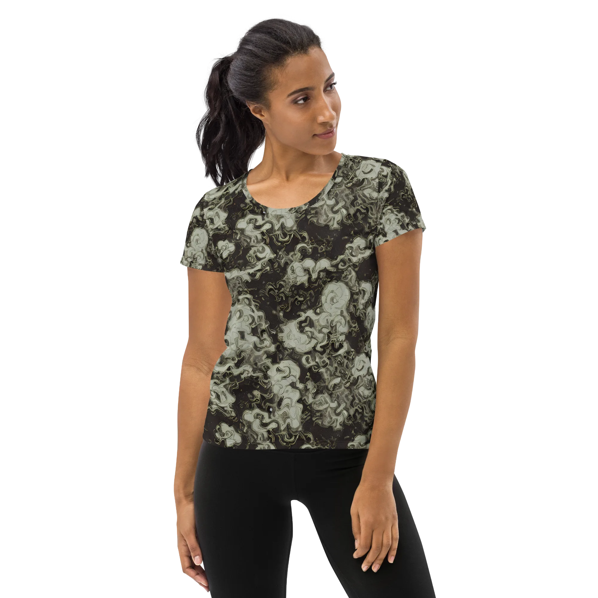 Eclipse Swirl on Women's Athletic T-Shirt — Front