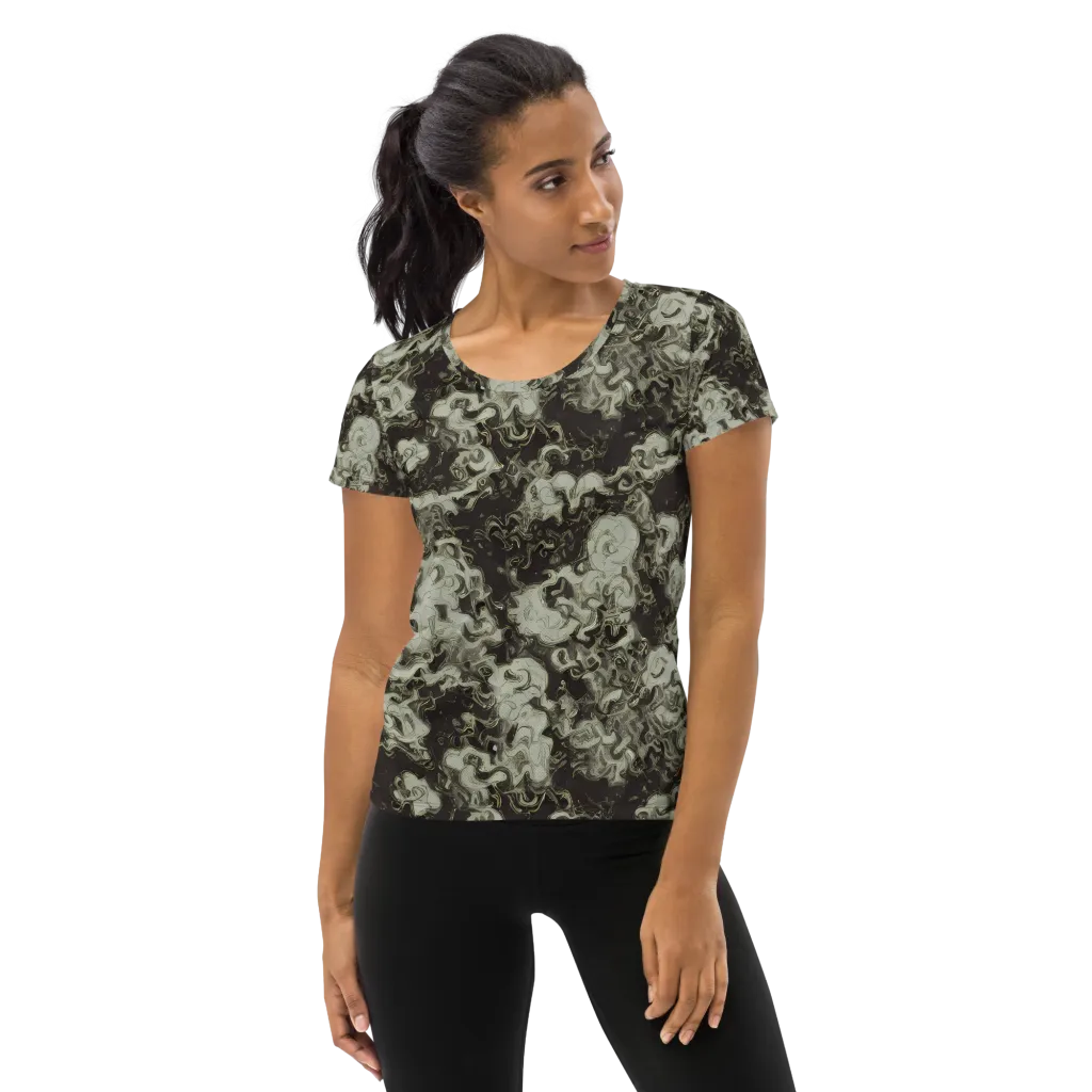 Eclipse Swirl on Women's Athletic T-Shirt — Front