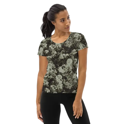 Eclipse Swirl on a Women's Athletic T-Shirt