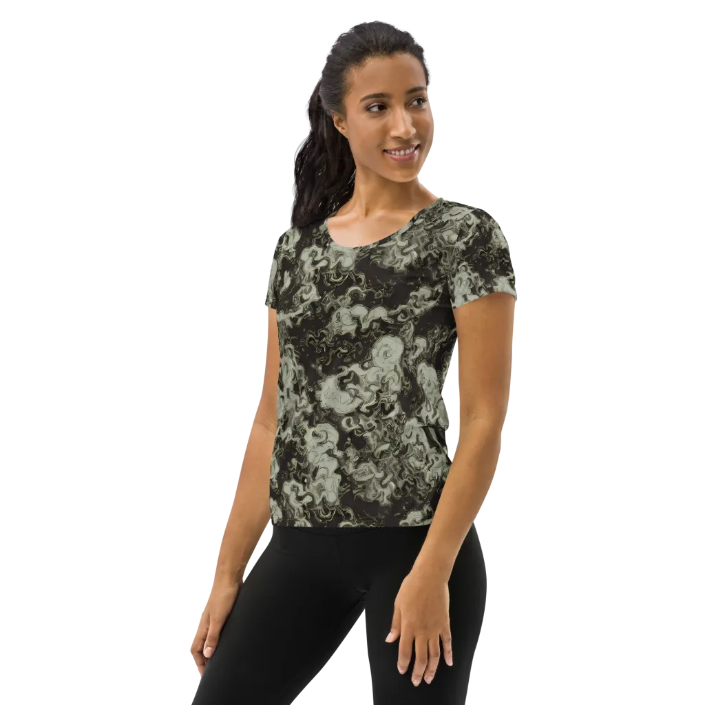 Eclipse Swirl on Women's Athletic T-Shirt — Left