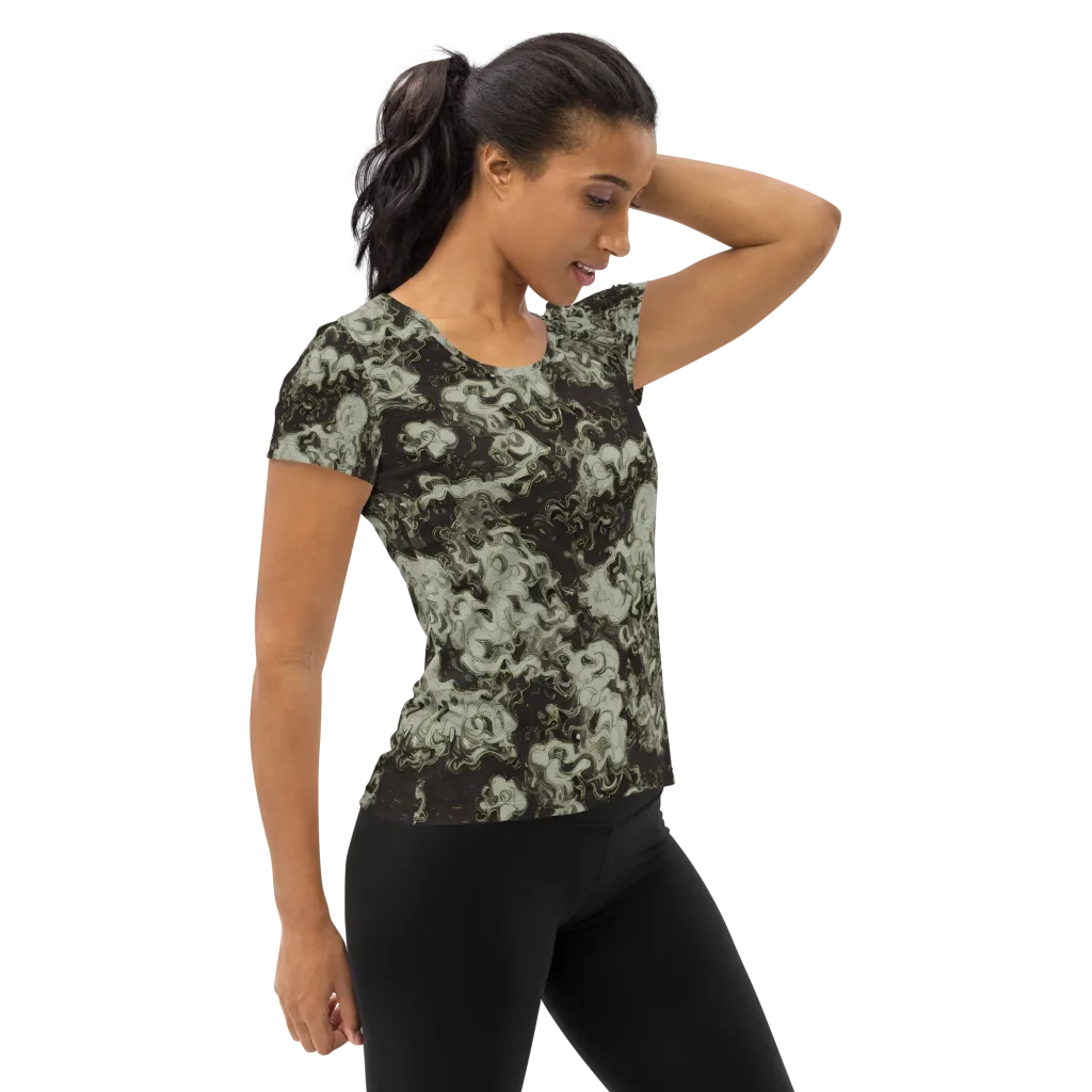 Eclipse Swirl on Women's Athletic T-Shirt — Right