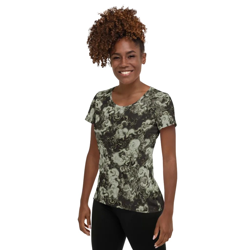 Eclipse Swirl on Women's Athletic T-Shirt — Left