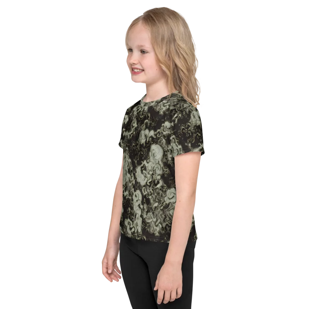 Eclipse Swirl on Kids Crew Neck T-Shirt — Left
