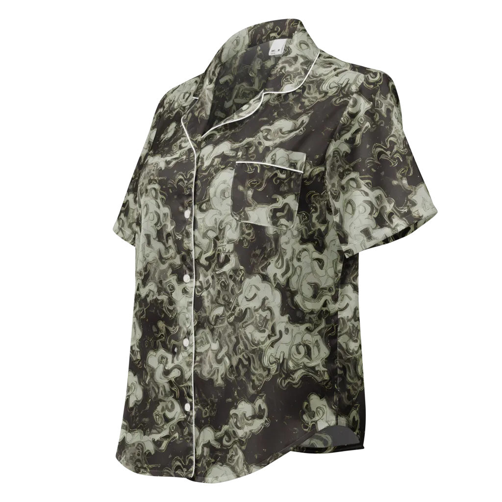Eclipse Swirl on Women's Short Sleeve Pajama Top — Left Front