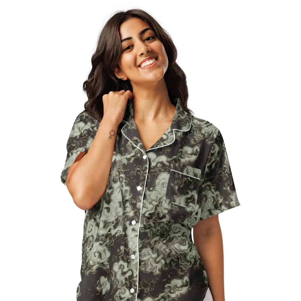 Eclipse Swirl on Women's Short Sleeve Pajama Top — Front
