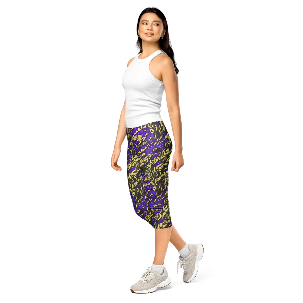 Violet Alchemy on Capri Leggings — Left Front