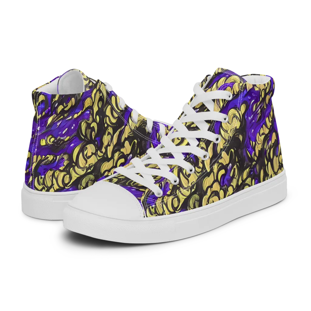 Violet Alchemy on Men's High Top Canvas Shoes — Left