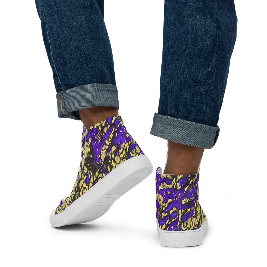 Violet Alchemy on Men's High Top Canvas Shoes — Back