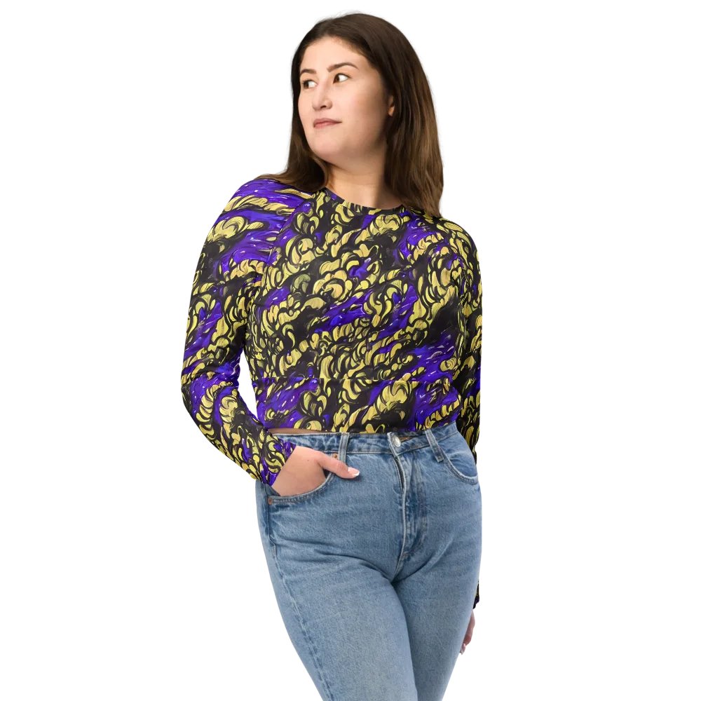 Violet Alchemy on Long Sleeve Crop Top — Front