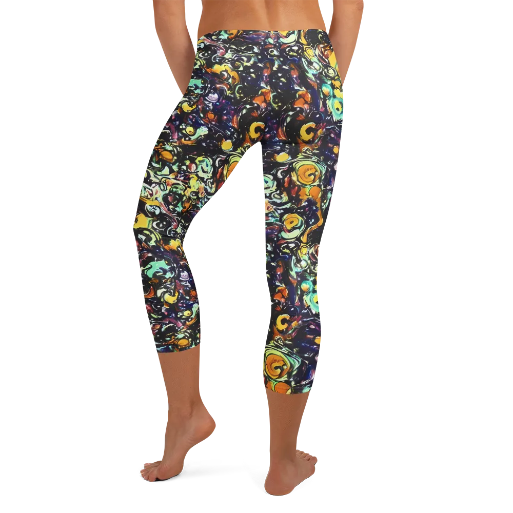 Dark Matter Bloom on Capri Leggings — Back