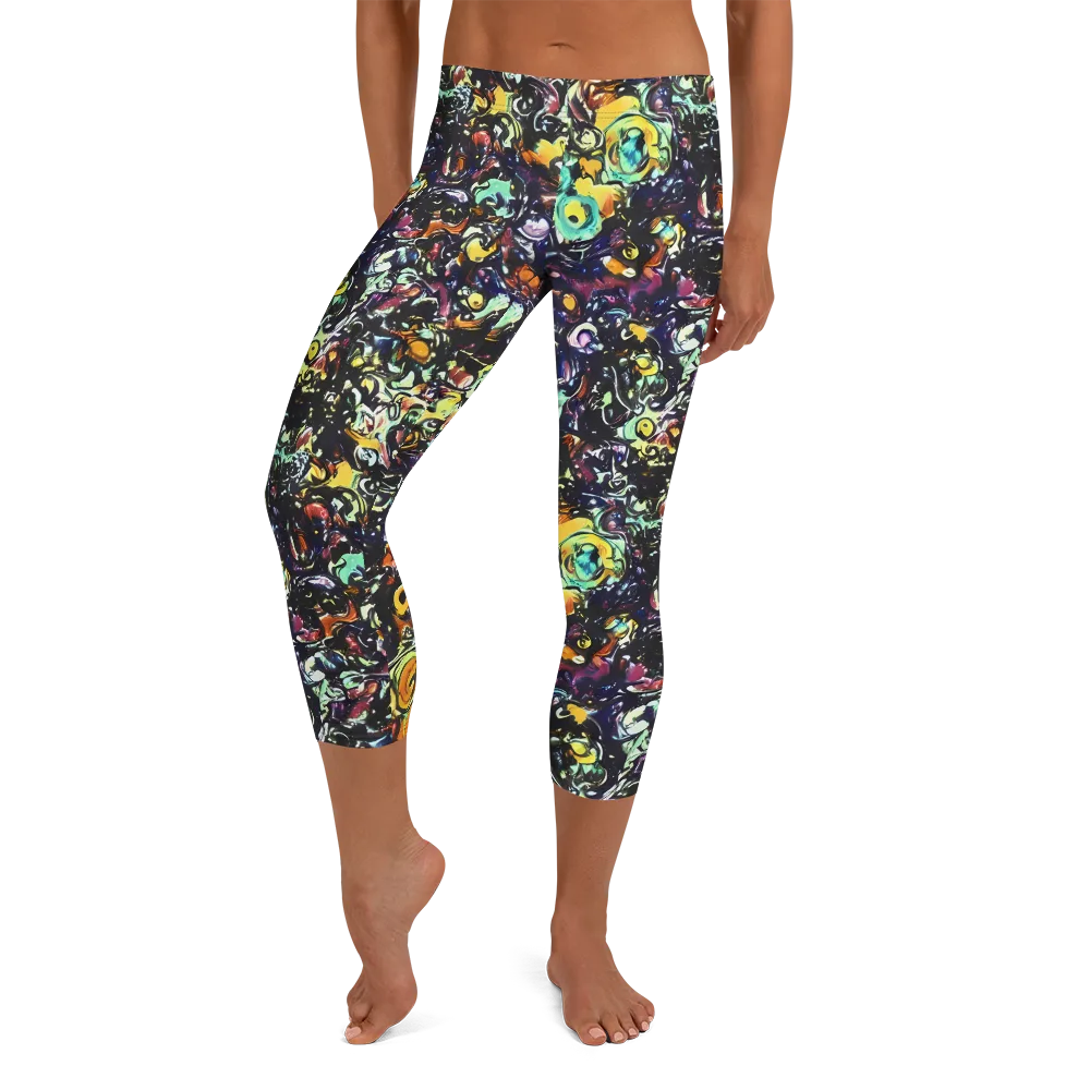 Dark Matter Bloom on Capri Leggings — Front
