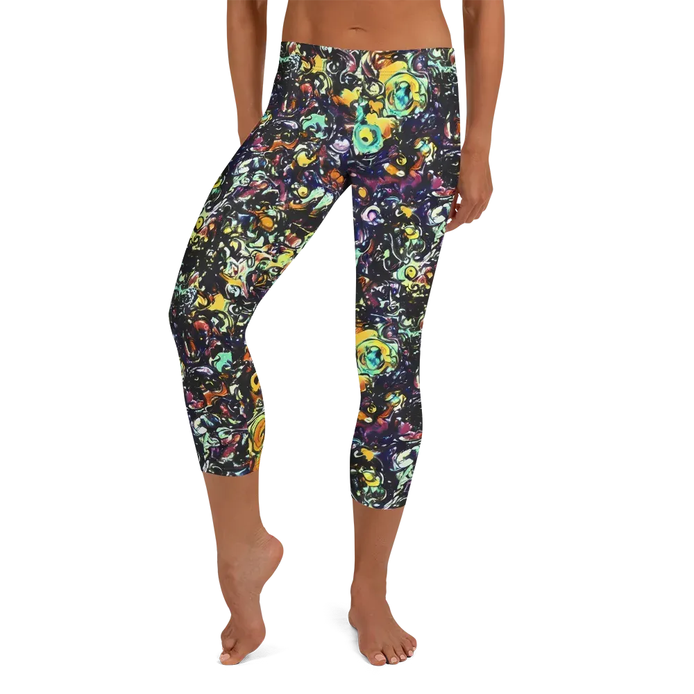 Dark Matter Bloom on Capri Leggings — Front