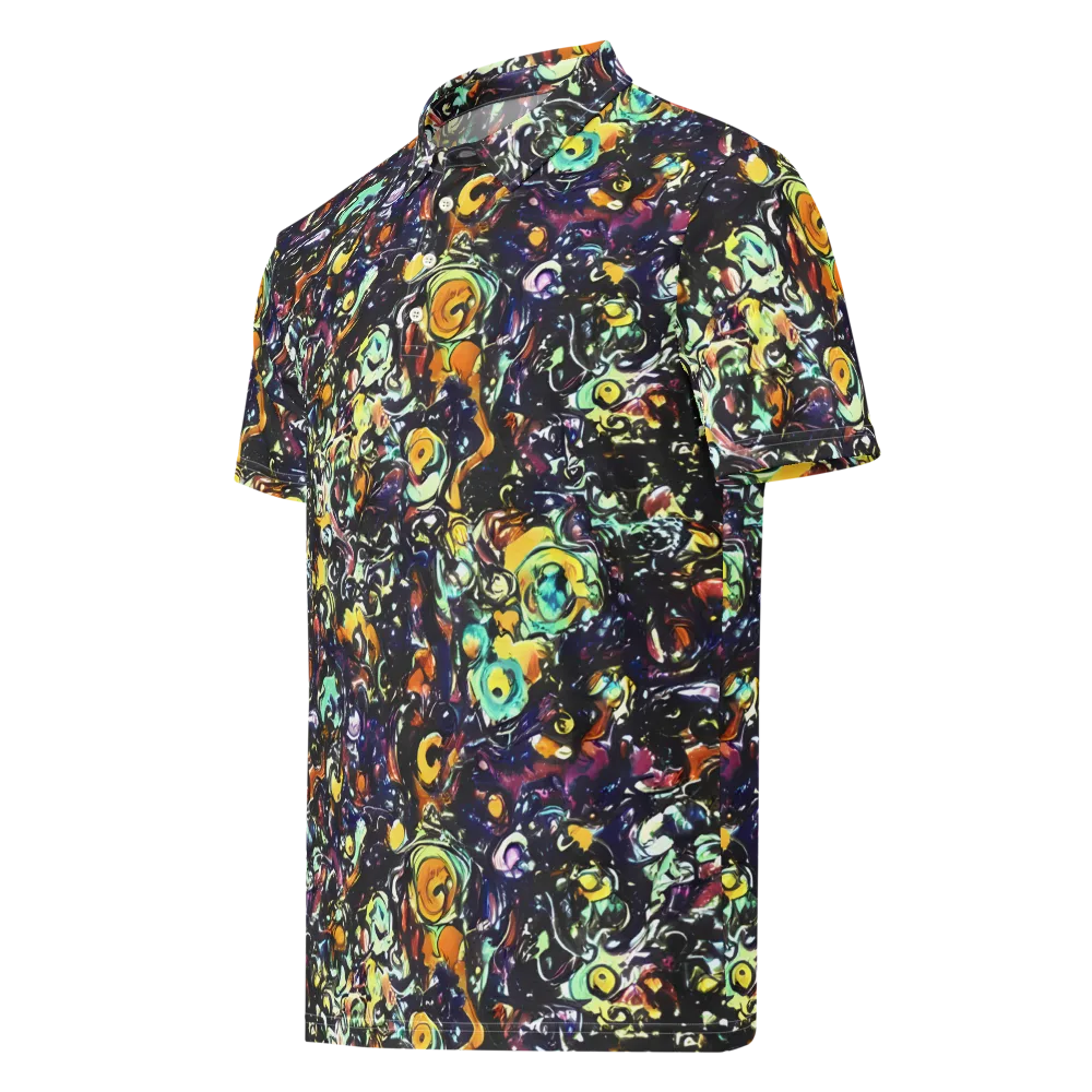 Dark Matter Bloom on Men's Slim Fit Polo Shirt — Left Front