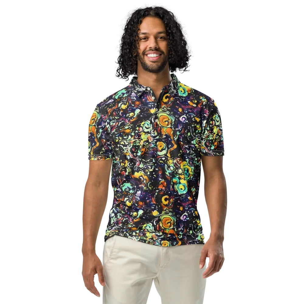 Dark Matter Bloom on Men's Slim Fit Polo Shirt — Front