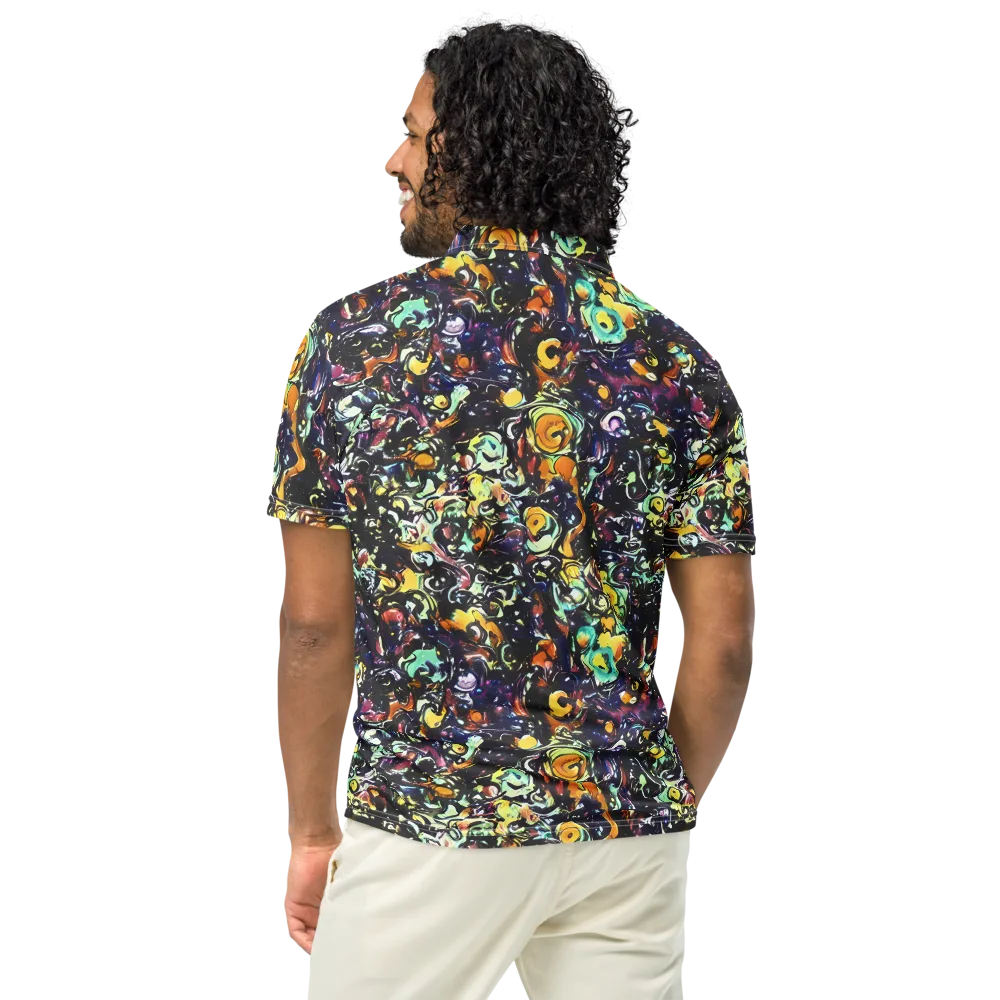 Dark Matter Bloom on Men's Slim Fit Polo Shirt — Back