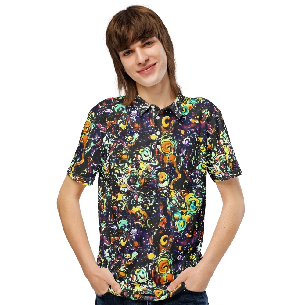 Dark Matter Bloom on Men's Slim Fit Polo Shirt — Front