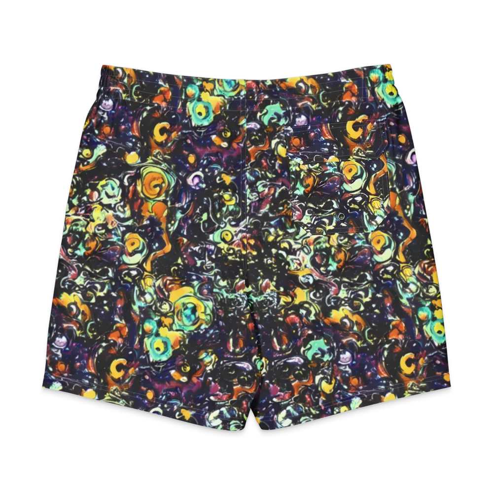 Dark Matter Bloom on Men's Board Shorts — Back