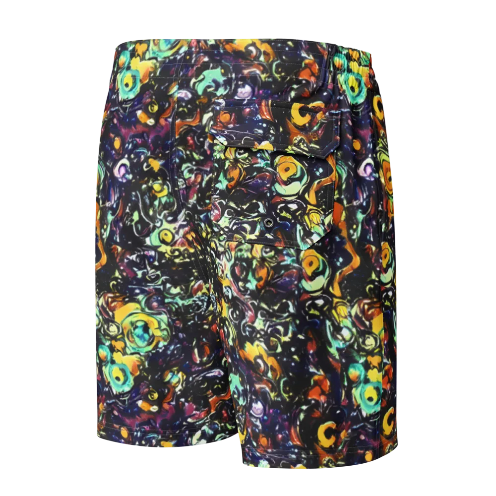 Dark Matter Bloom on Men's Board Shorts — Back
