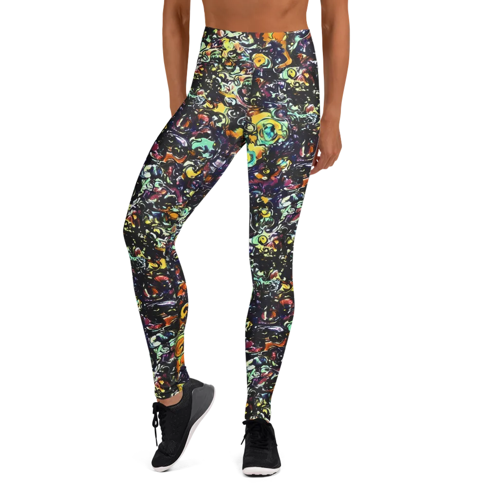 Dark Matter Bloom on Yoga Leggings — Front