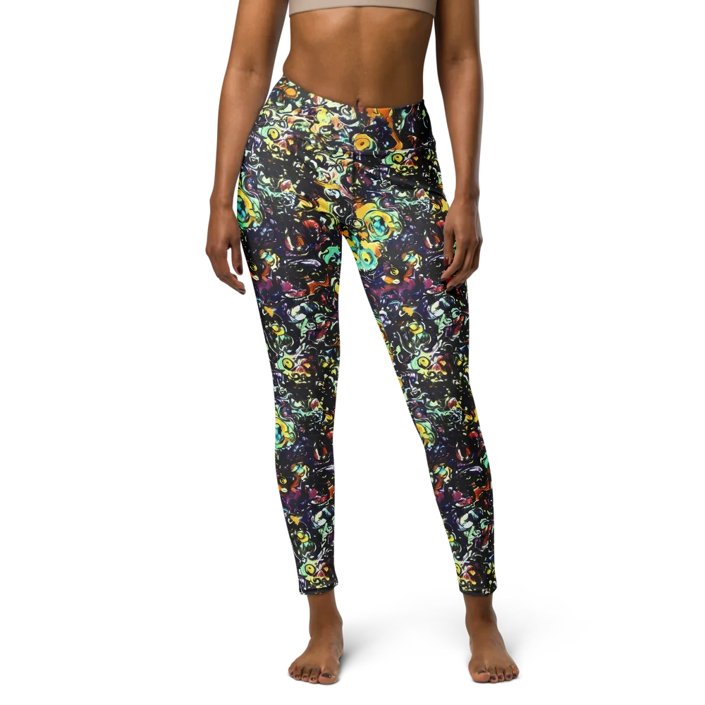 Dark Matter Bloom on Yoga Leggings — Front