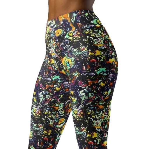 Dark Matter Bloom on a Yoga Leggings