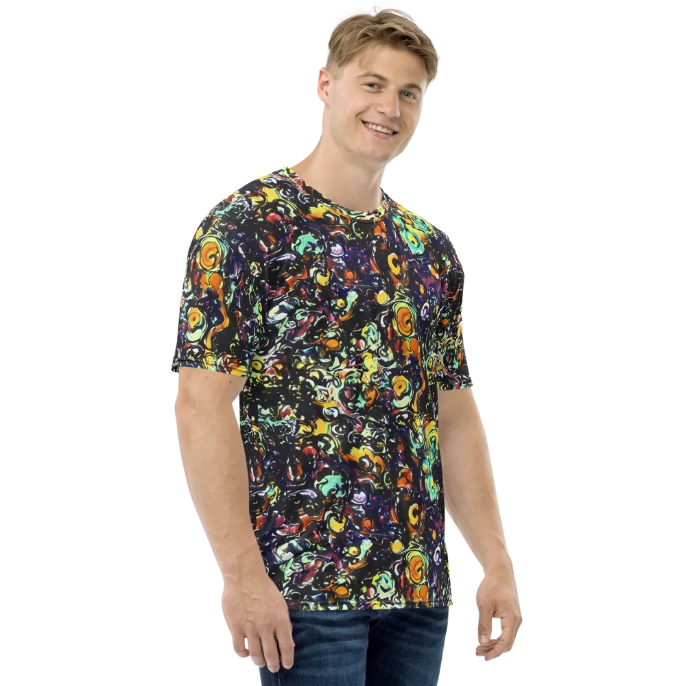 Dark Matter Bloom on Men's Crew Neck T-Shirt — Right