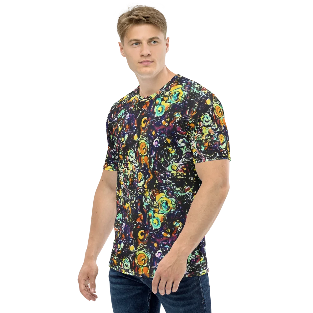Dark Matter Bloom on Men's Crew Neck T-Shirt — Left