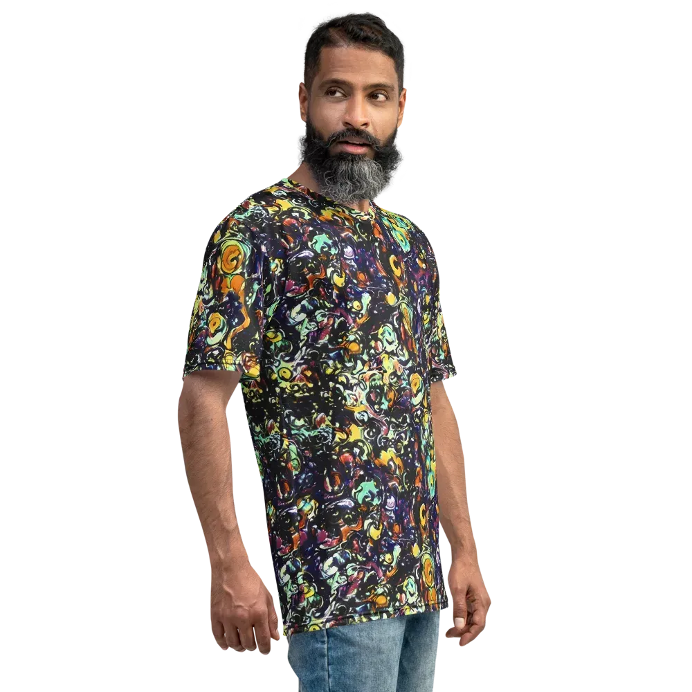 Dark Matter Bloom on Men's Crew Neck T-Shirt — Right