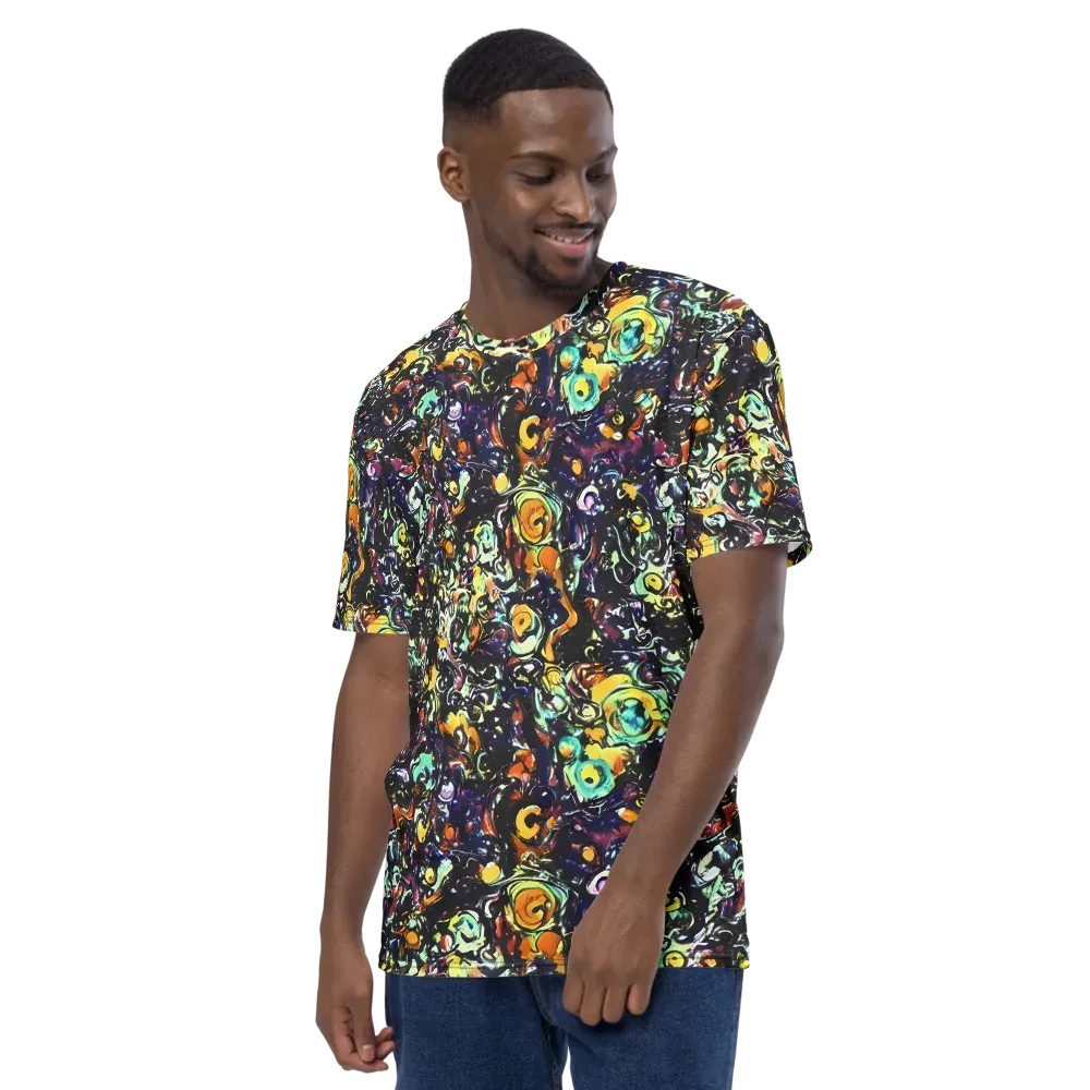 Dark Matter Bloom on Men's Crew Neck T-Shirt — Left