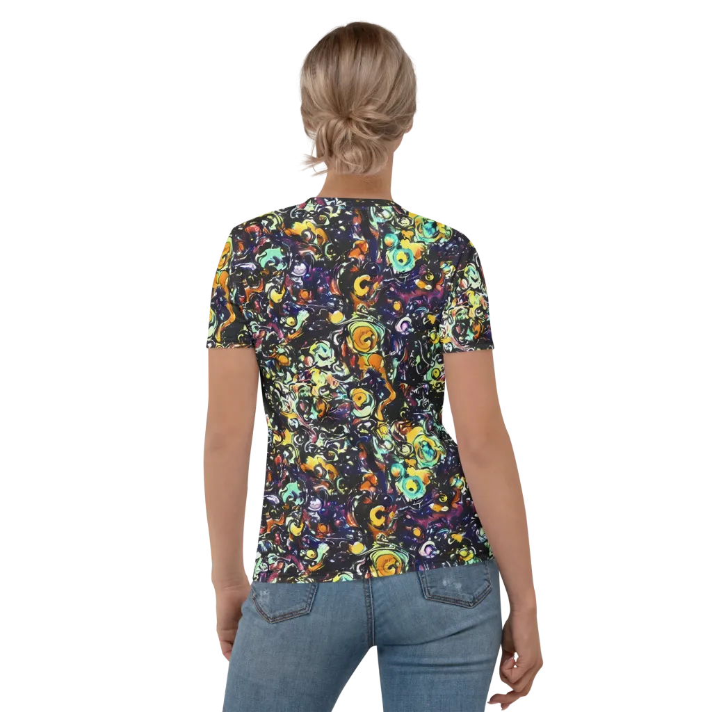 Dark Matter Bloom on Women's Crew Neck T-Shirt — Back