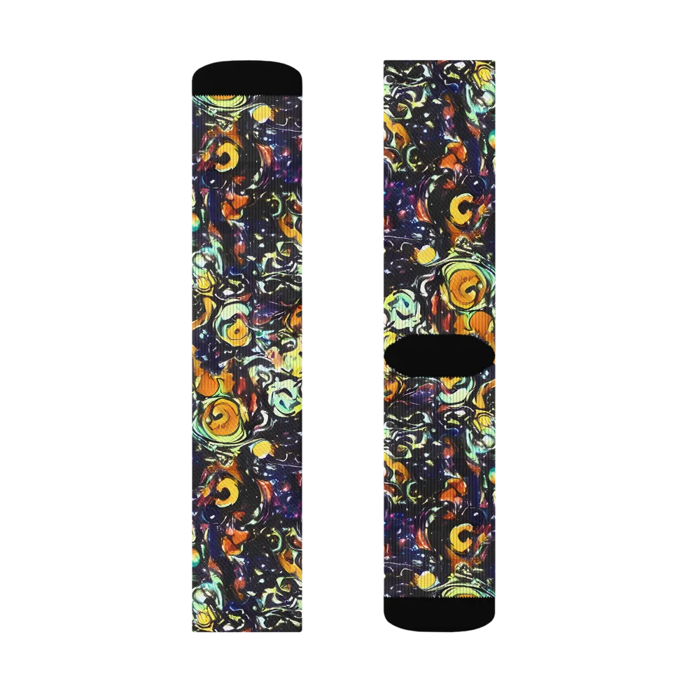 Dark Matter Bloom on Socks — Right Sock