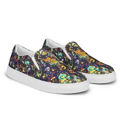Dark Matter Bloom on a Women's Slip-On Canvas Shoes
