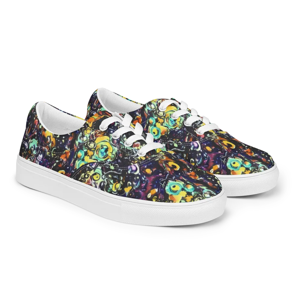 Dark Matter Bloom on Men's Lace-Up Canvas Shoes — Right Front