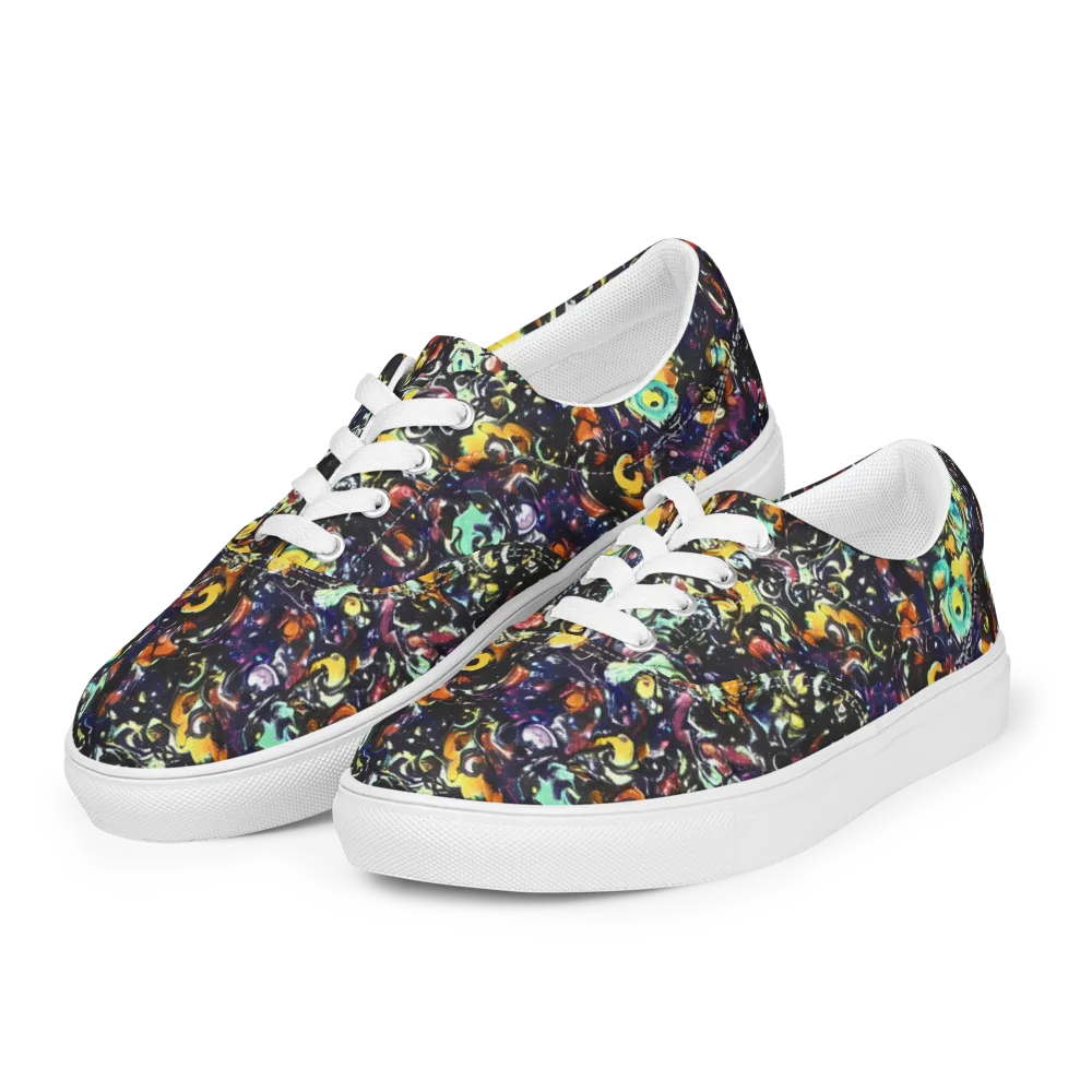 Dark Matter Bloom on Men's Lace-Up Canvas Shoes — Left Front