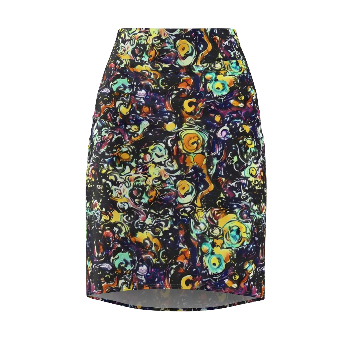 Dark Matter Bloom on Pencil Skirt — Front