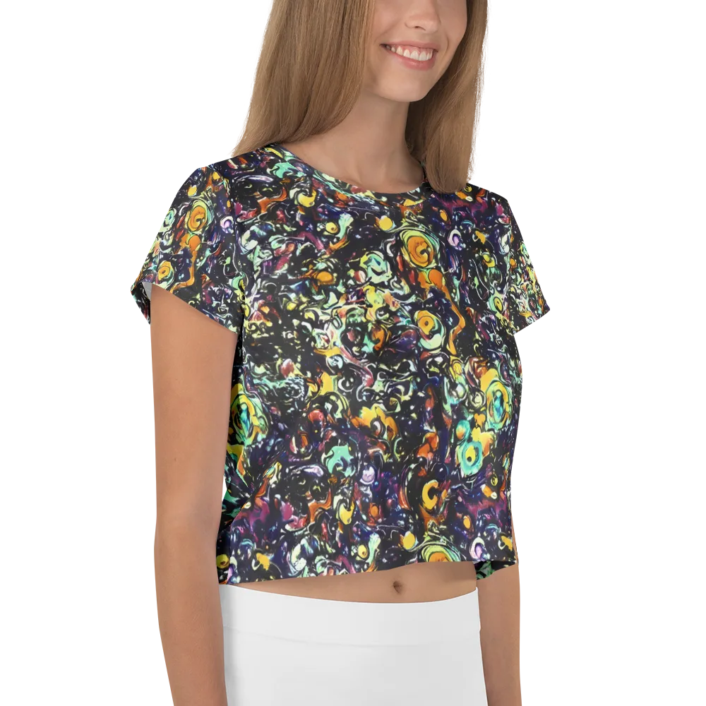Dark Matter Bloom on Crop Tee — Right