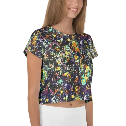 Dark Matter Bloom on a Crop Tee