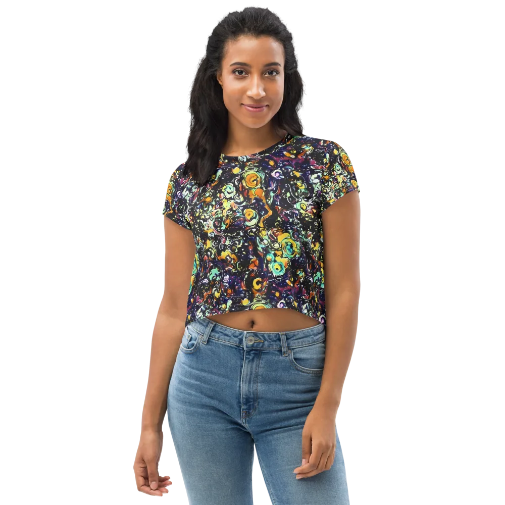 Dark Matter Bloom on Crop Tee — Front