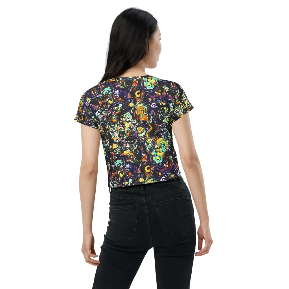 Dark Matter Bloom on Crop Tee — Back