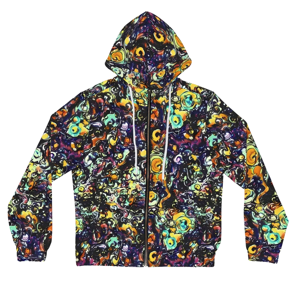Dark Matter Bloom on Women's Full-Zip Hoodie — Front