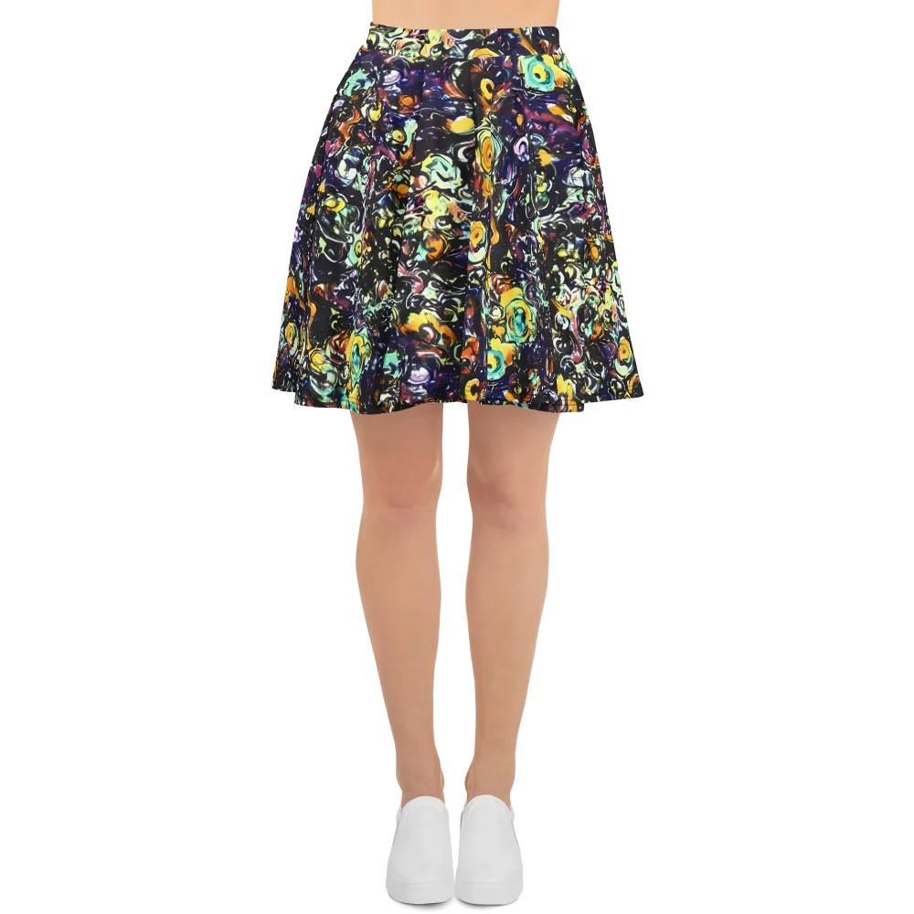 Dark Matter Bloom on Skater Skirt — Front