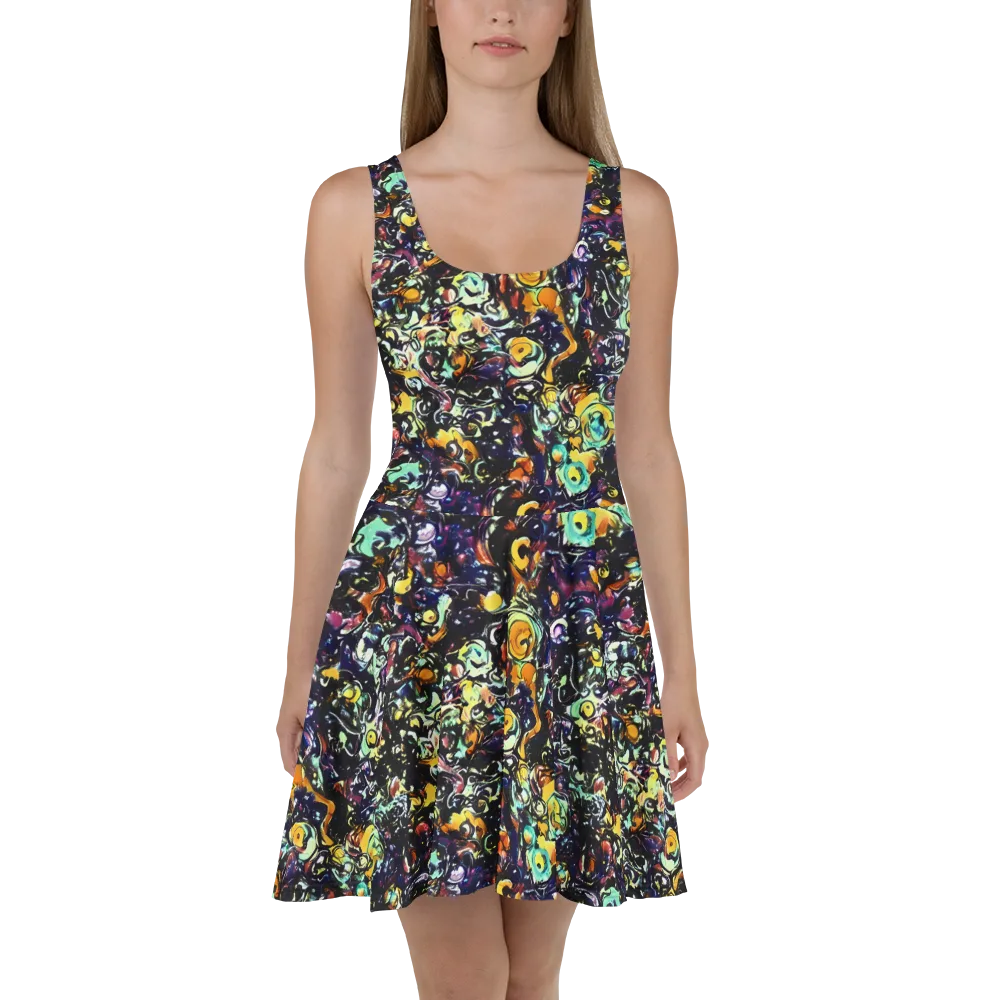Dark Matter Bloom on Skater Dress — Front