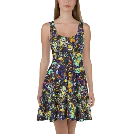 Dark Matter Bloom on a Skater Dress