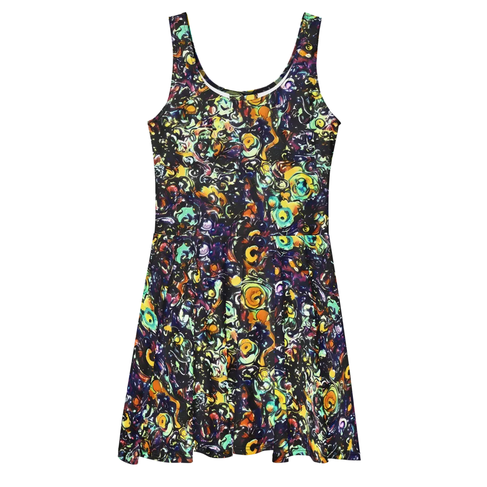 Dark Matter Bloom on Skater Dress — Front