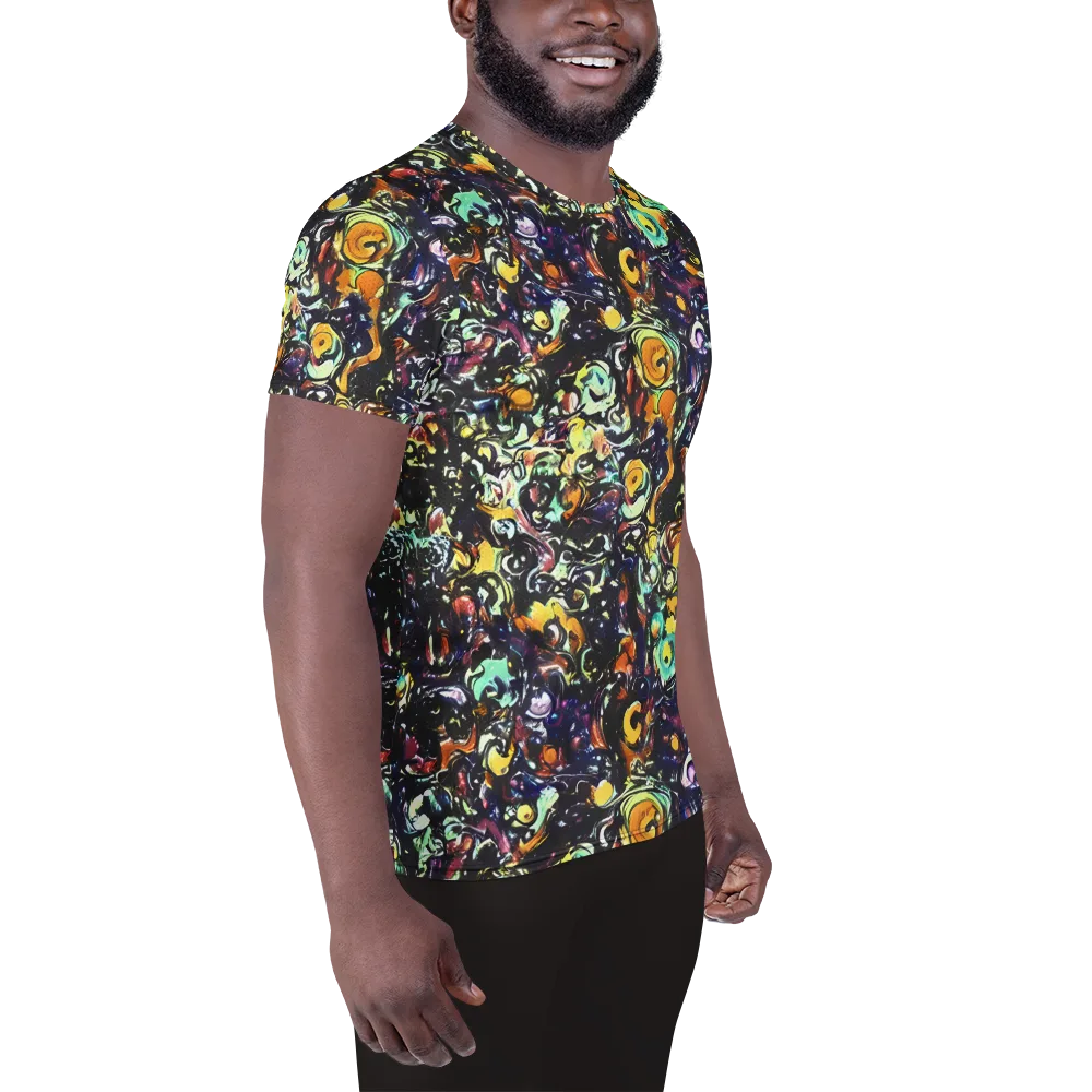 Dark Matter Bloom on Men's Athletic T-Shirt — Right